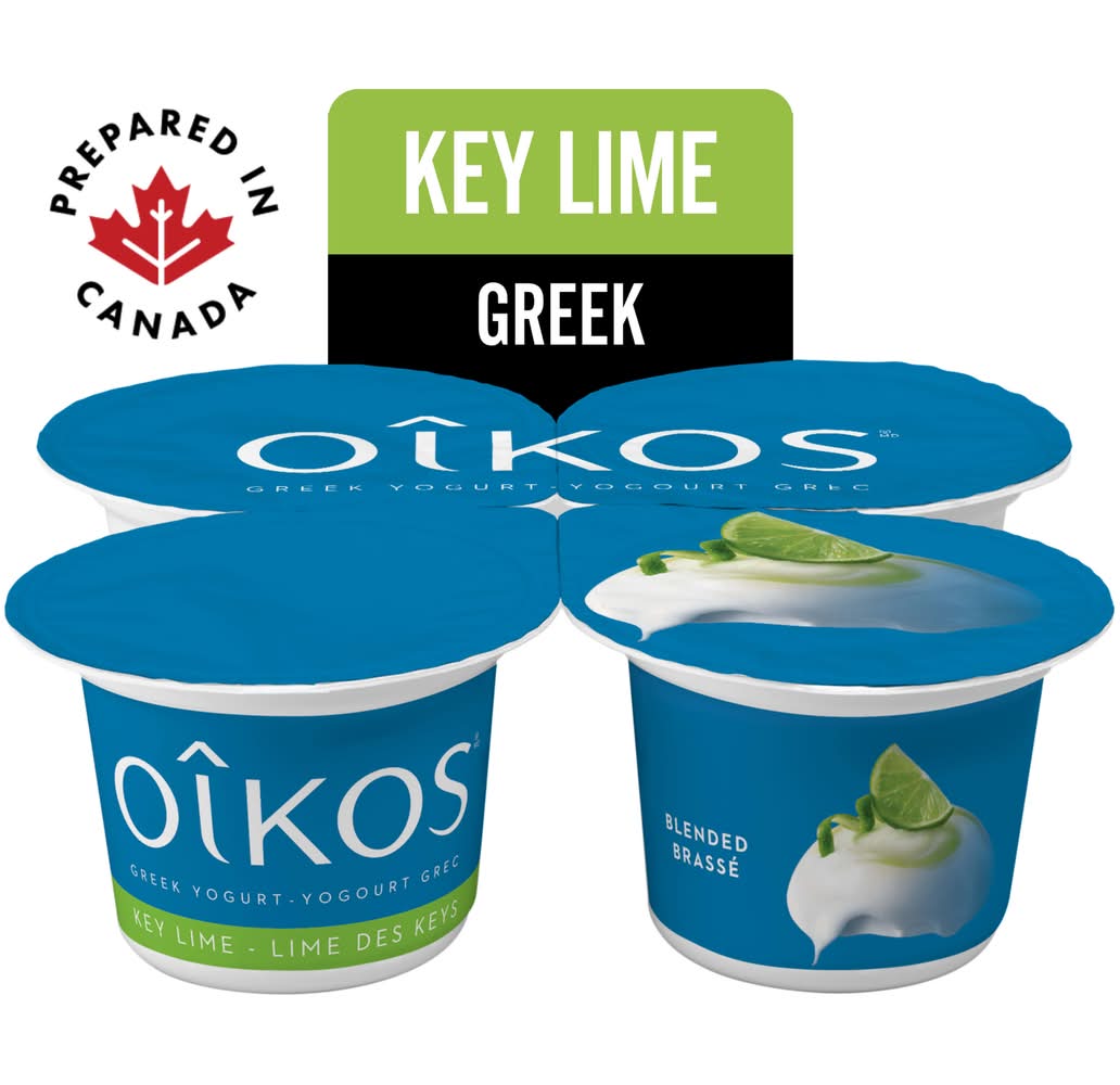 Oikos Blended Greek Yogurt, Key Lime (4 x 100 g)