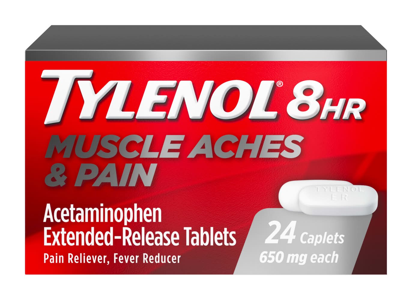 Tylenol 8 Hr Muscle Aches & Pain Reliever Caplets 650 mg (24 ct)