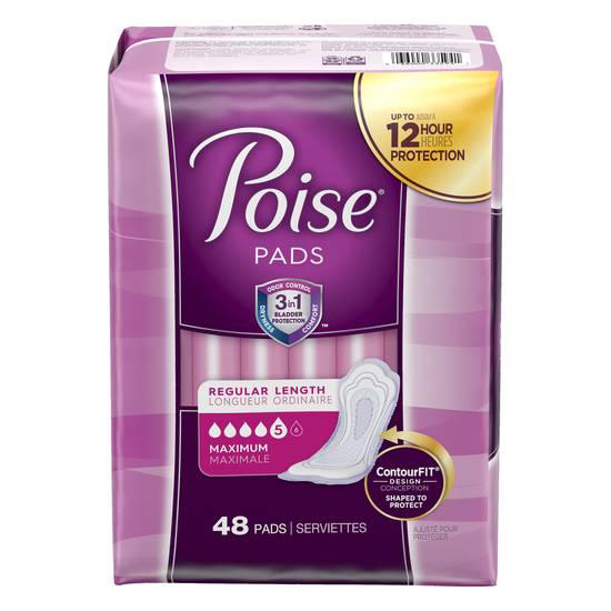 Poise Regular Length Maximum Pads