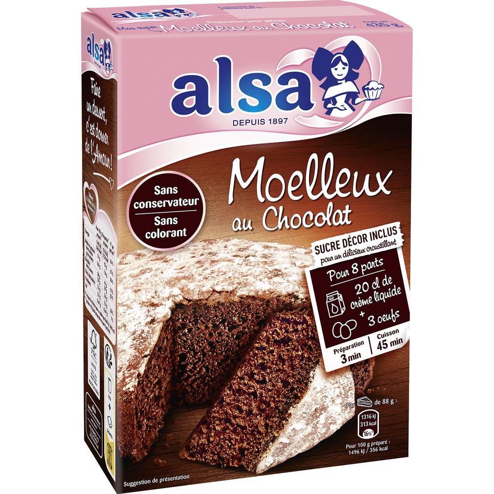 Alsa - Préparation gâteau moelleux chocolat (430g)