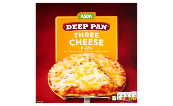 Asda Deep Pan Three Cheese Pizza 358g