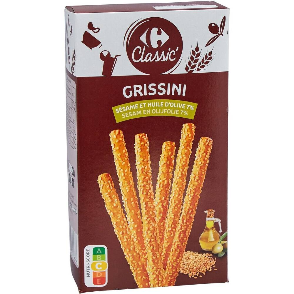 Carrefour Classic' - Grissini biscuits apéritifs flûtes sésame