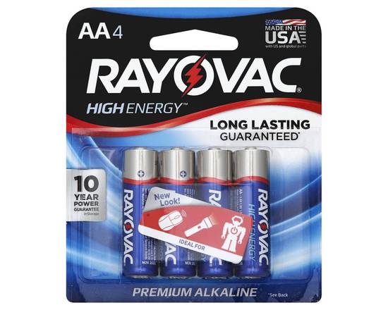 Rayovac · High Energy Alkaline AA Batteries (4 batteries)
