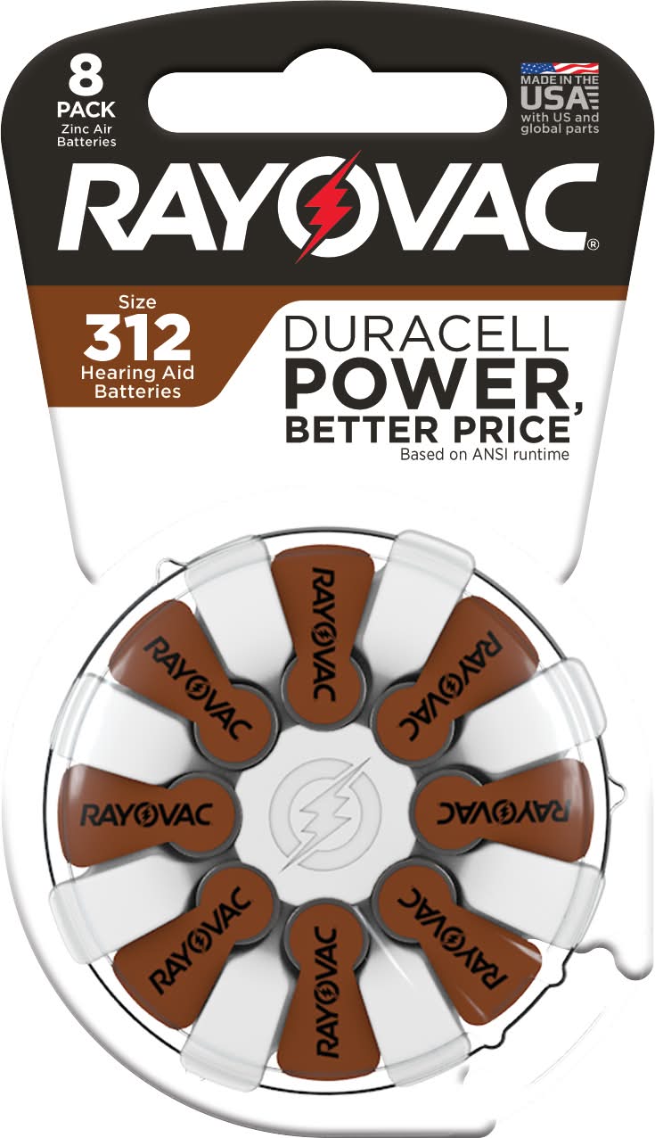 Rayovac Size 312 Hearing Aid Batteries (0.5 oz, 8 ct)