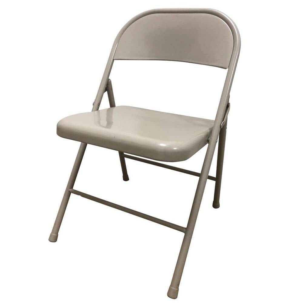 Metal Stackable Folding Chair, Beige