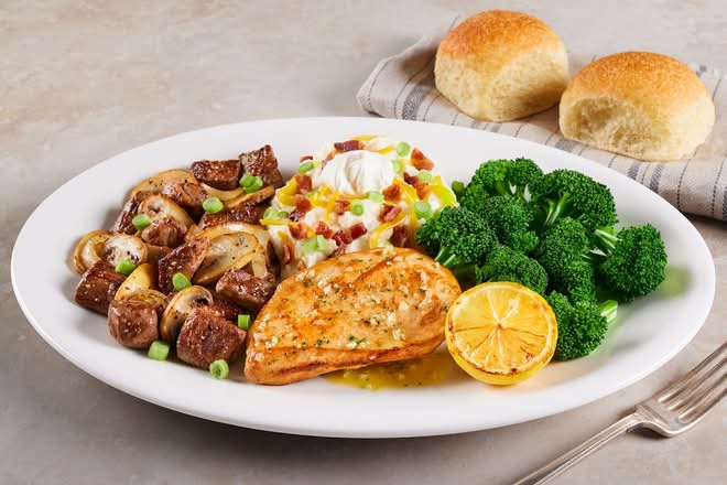 Lemon Garlic Chicken & Steak Tips Combo