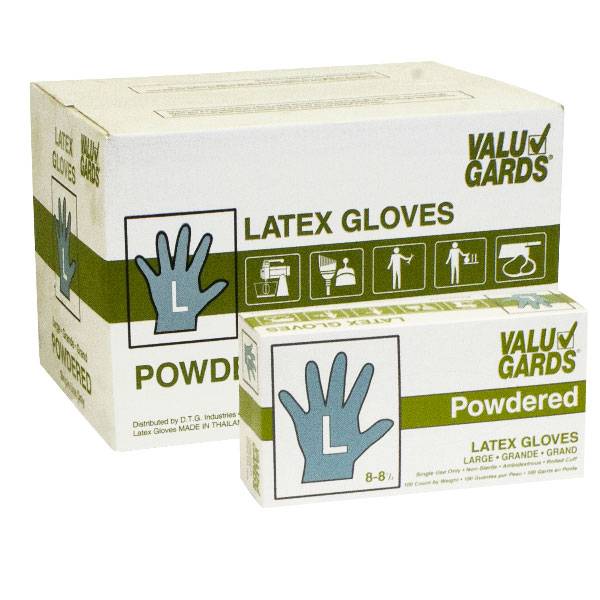 Valugards Powdered Latex Gloves, Large (100 ct)