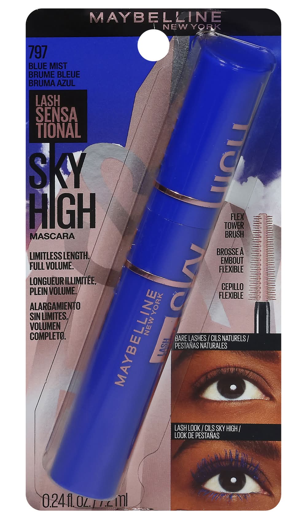 Maybelline Lash Sensational Sky High Washable Mascara Makeup, Blue Mist (0.24 fl oz)