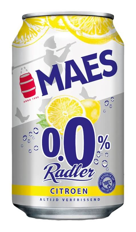 Maes Bière blonde Pils Radler Lemon Sans alcool 33cl Canette