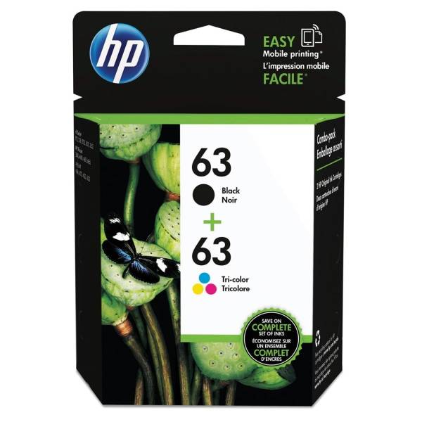 Hp 63 Black and Tri-Color Ink Cartridges(2 ct)