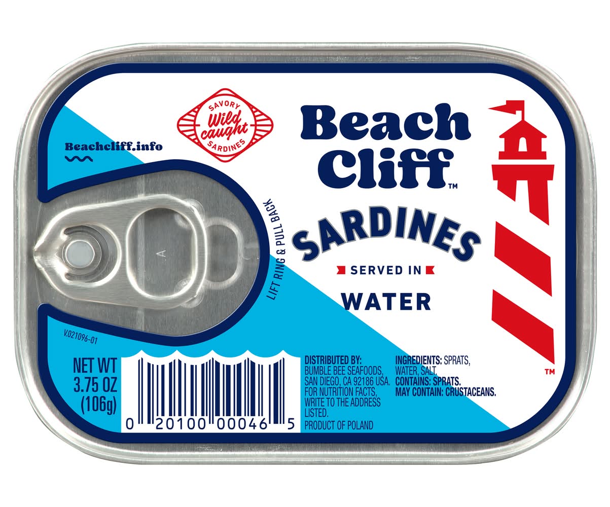 Beach Cliff Sardines Served in Water (3.8 oz)