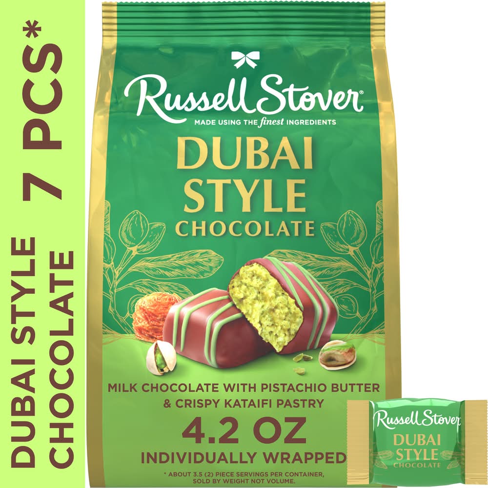 Russell Stover Milk Chocolate Bars, Dubai Style (4.2 oz, 7 ct)
