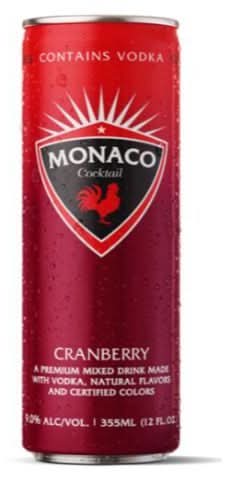 Monaco Cranberry Vodka 355ml Can