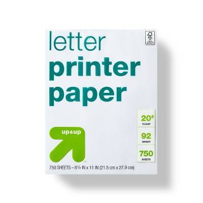 Up&Up Letter Printer Paper (21.5*27.9cm/white) (750 ct)