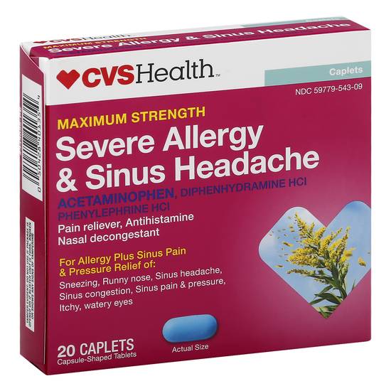 Cvs Health Maximum Strength Caplets Severe Allergy & Sinus Headache (20 ct)