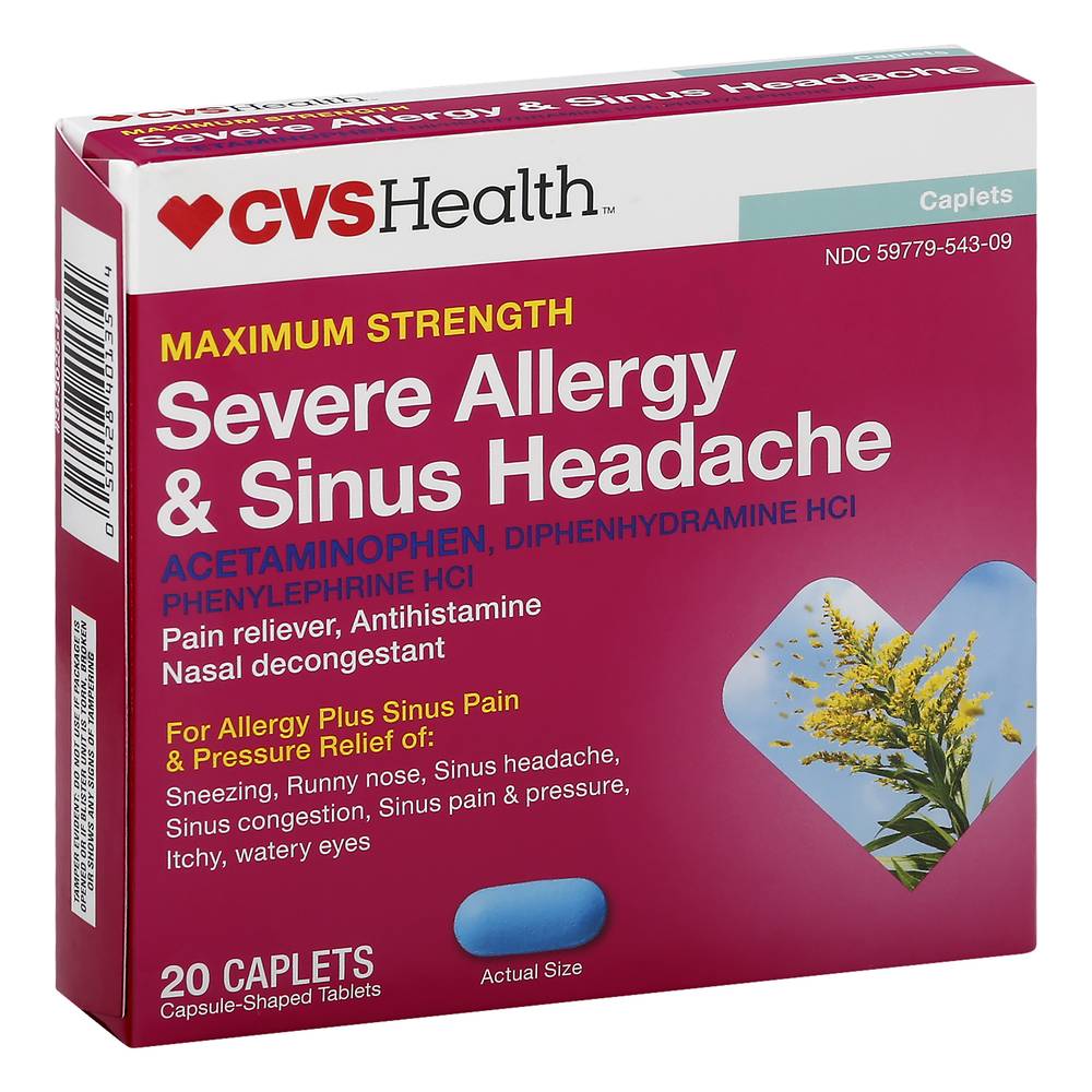 CVS Health Maximum Strength Caplets Severe Allergy & Sinus Headache