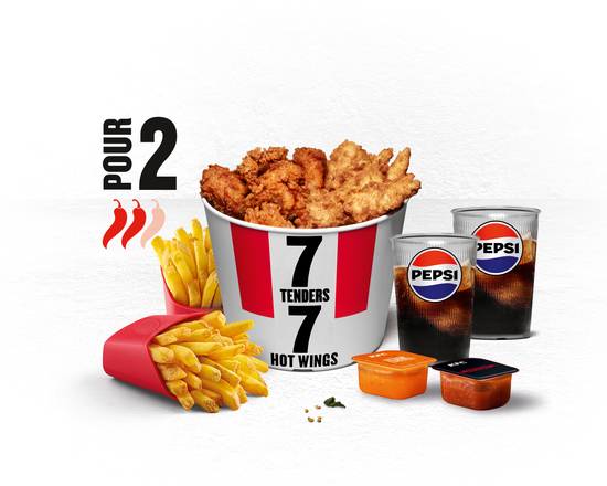 MENU BUCKET DUO - 7 TENDERS® + 7 HOT WINGS®