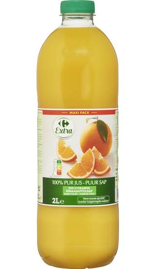 Jus d'oranges sans pulpe CARREFOUR EXTRA - la bouteille de 2L