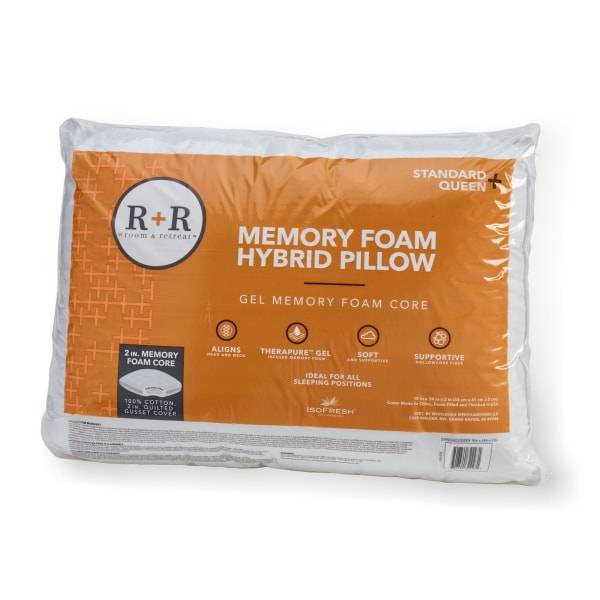 R+R Memory Foam Hybrid Pillow, Standard/Queen