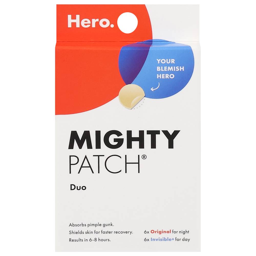 Mighty Patch Duo Hero Cosmetics Hydrocolloid Acne Pimple Patch (12 ct)