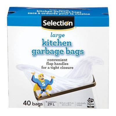 Selection Large Kitchen Garbage Bags (40 units)