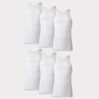 Hanes Tagless Soft & Breathable Sleeveless Undershirts Value pack, Men, M, White (6 ct)