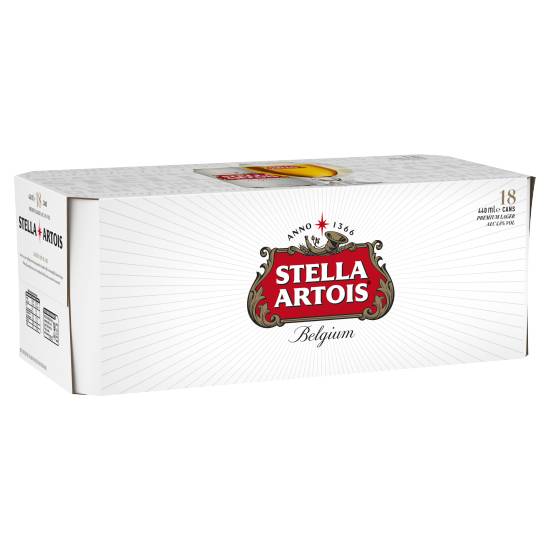 Stella Artois Premium Lager Beer Cans (18 pack, 440 ml)
