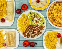 B kebab, pizza and burger