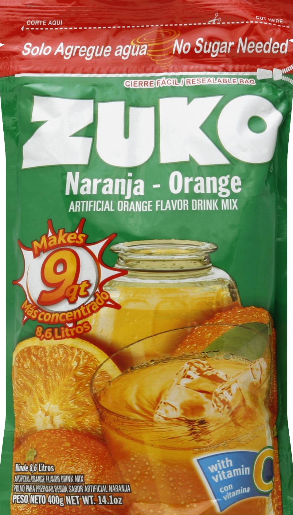 Zuko Artificial Orange Flavor Drink Mix (14.1 oz)