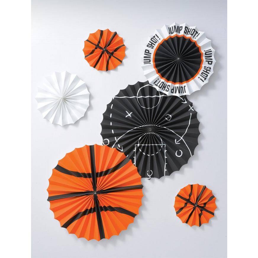 Alley Oop Basketball Paper Fan Decorations, 6ct