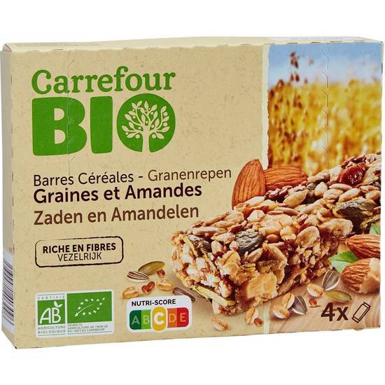 Carrefour Bio - Barres céréales graines et amandes