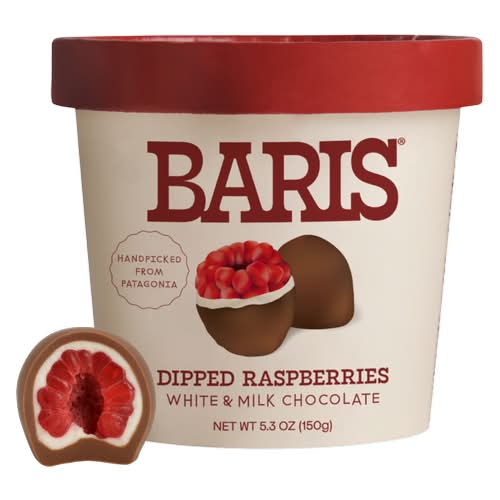 Baris Double Covered Raspberries, White & Milk Chocolate (5.3 oz)