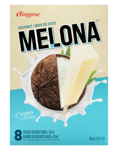 Melona Frozen Dessert Bars, Coconut (8 x 70 g)
