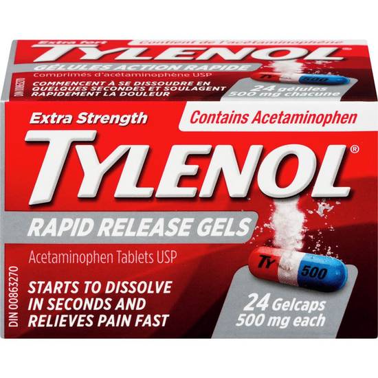 Tylenol Extra Strength Acetaminophen Tablets 500 mg (24 units)