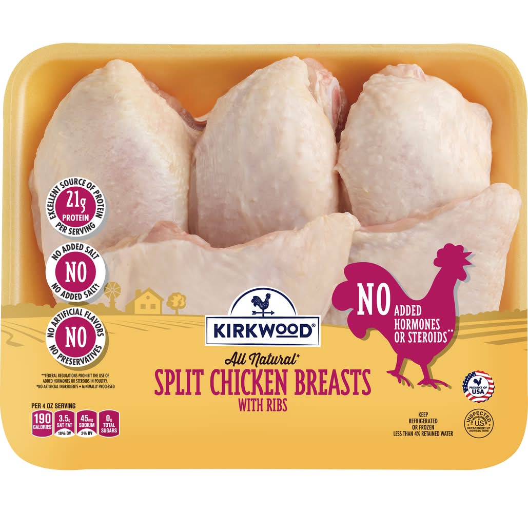 Kirkwood All Natural Split Chicken Breasts With Ribs