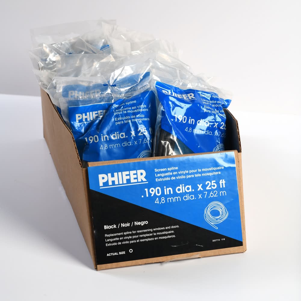 Phifer 0.190 In. X 25 Ft. Black Vinyl Screen Spline