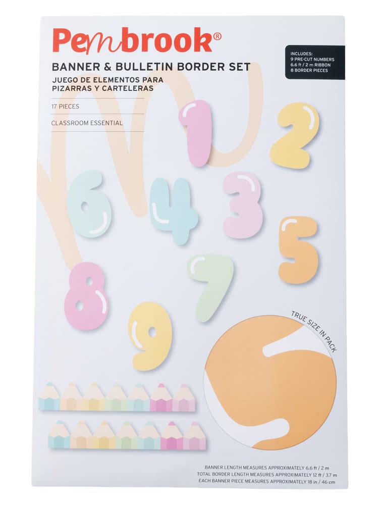 Pembrook Pastel Color Border Banner - 2pk