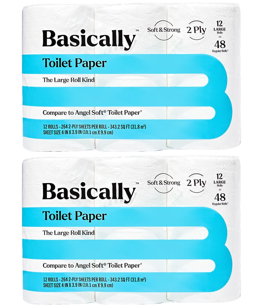 Basically 24ct Large Roll Soft Toilet Paper
