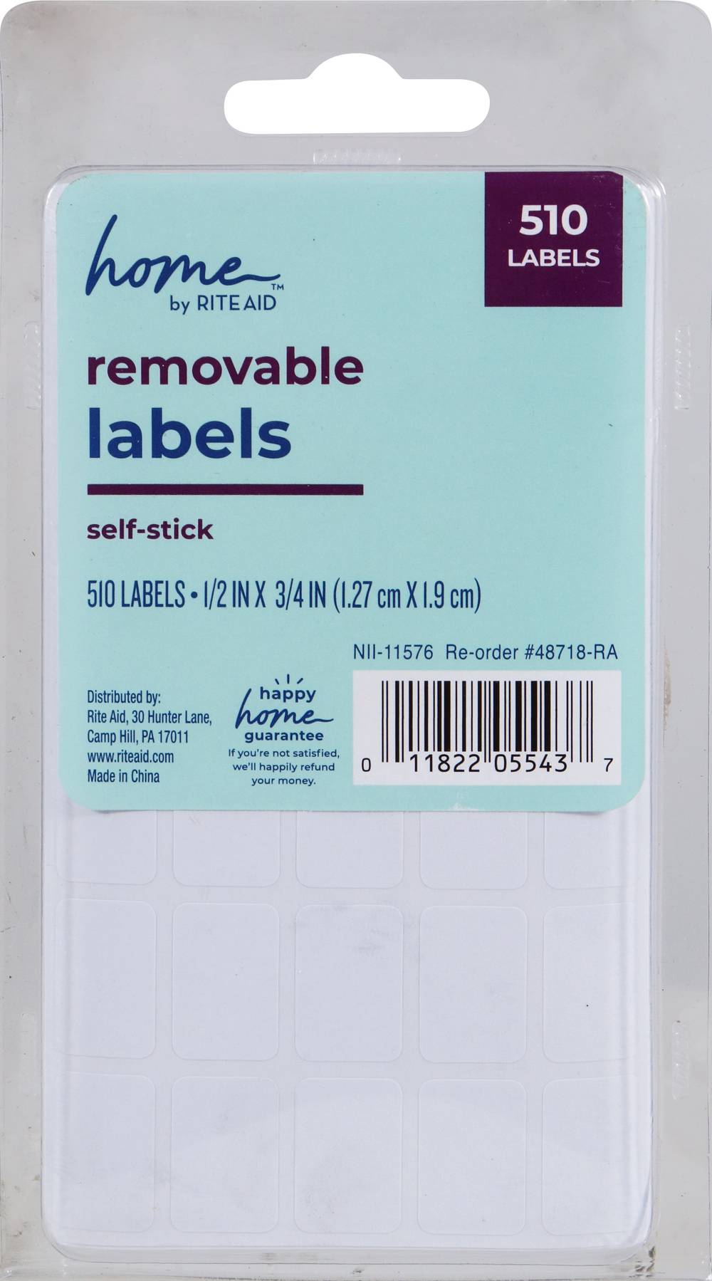 Rite Aid Self-Stick Removable Labels (510 ct) (0.5 in x 0.75 in/white)