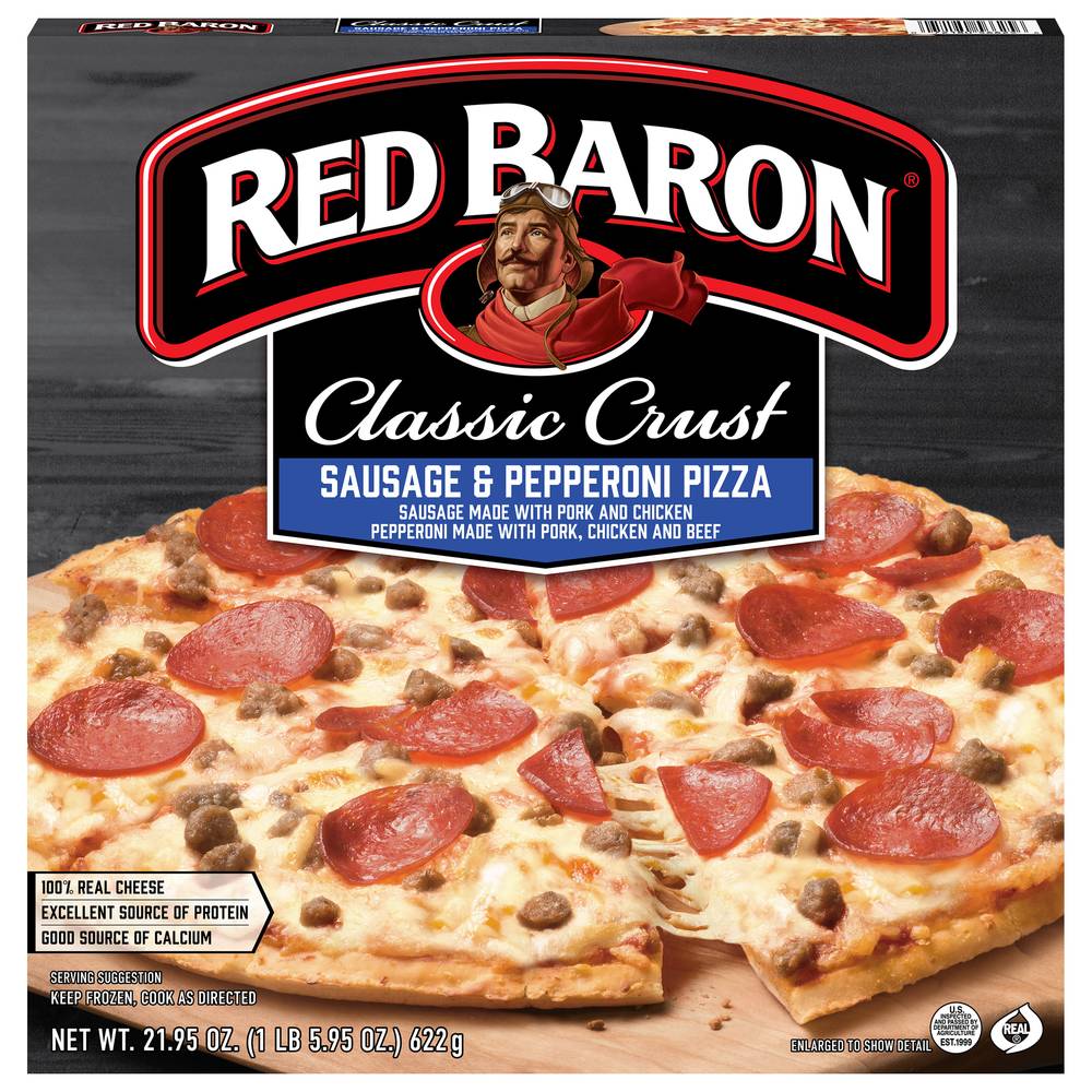 Red Baron Classic Sausage & Pepperoni Frozen Pizza (21.95 oz)