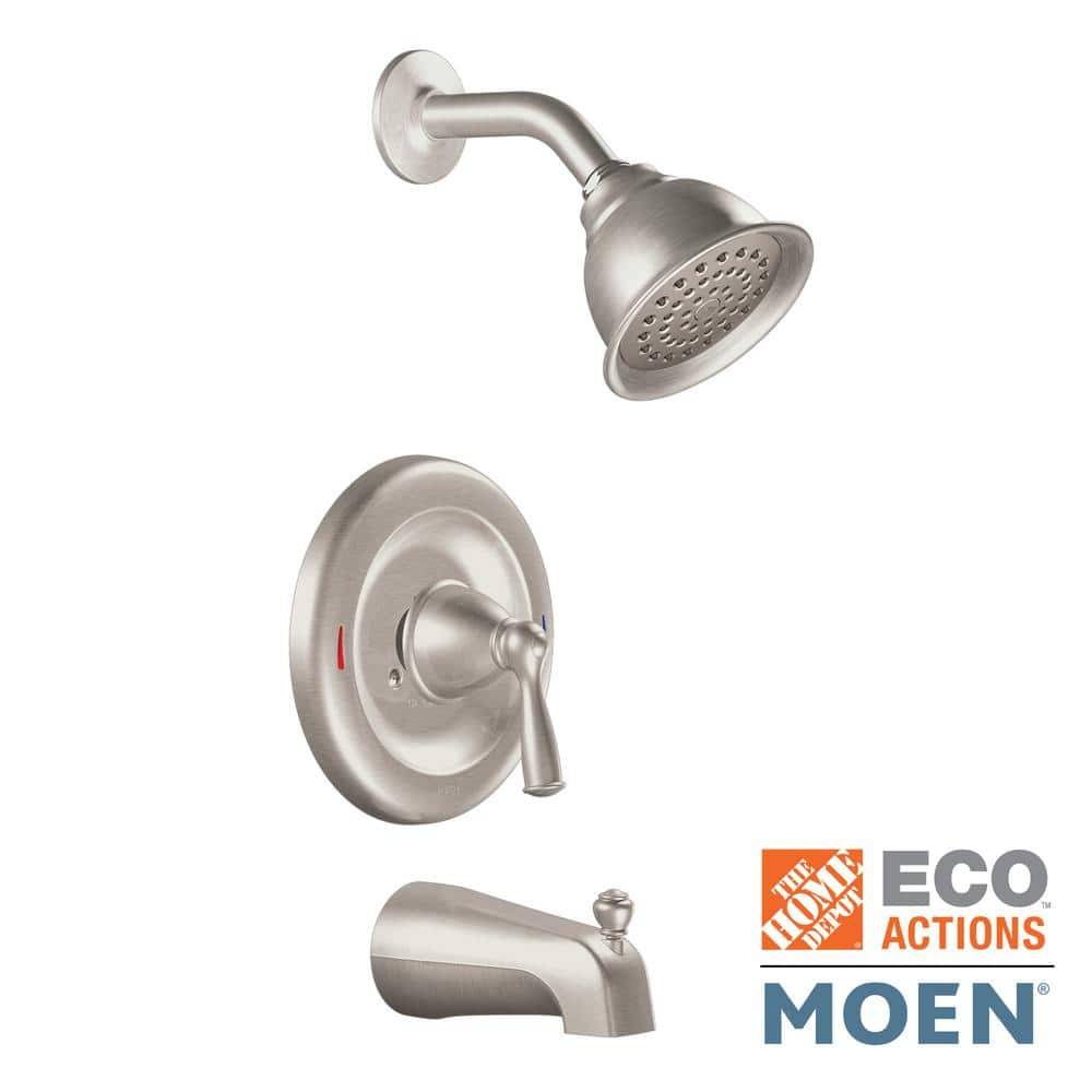 Moen Banbury Single Handle 1-Spray Tub And Shower Faucet 1.75 Gpm In Spot Resist Brushed Nickel (Valve Included)