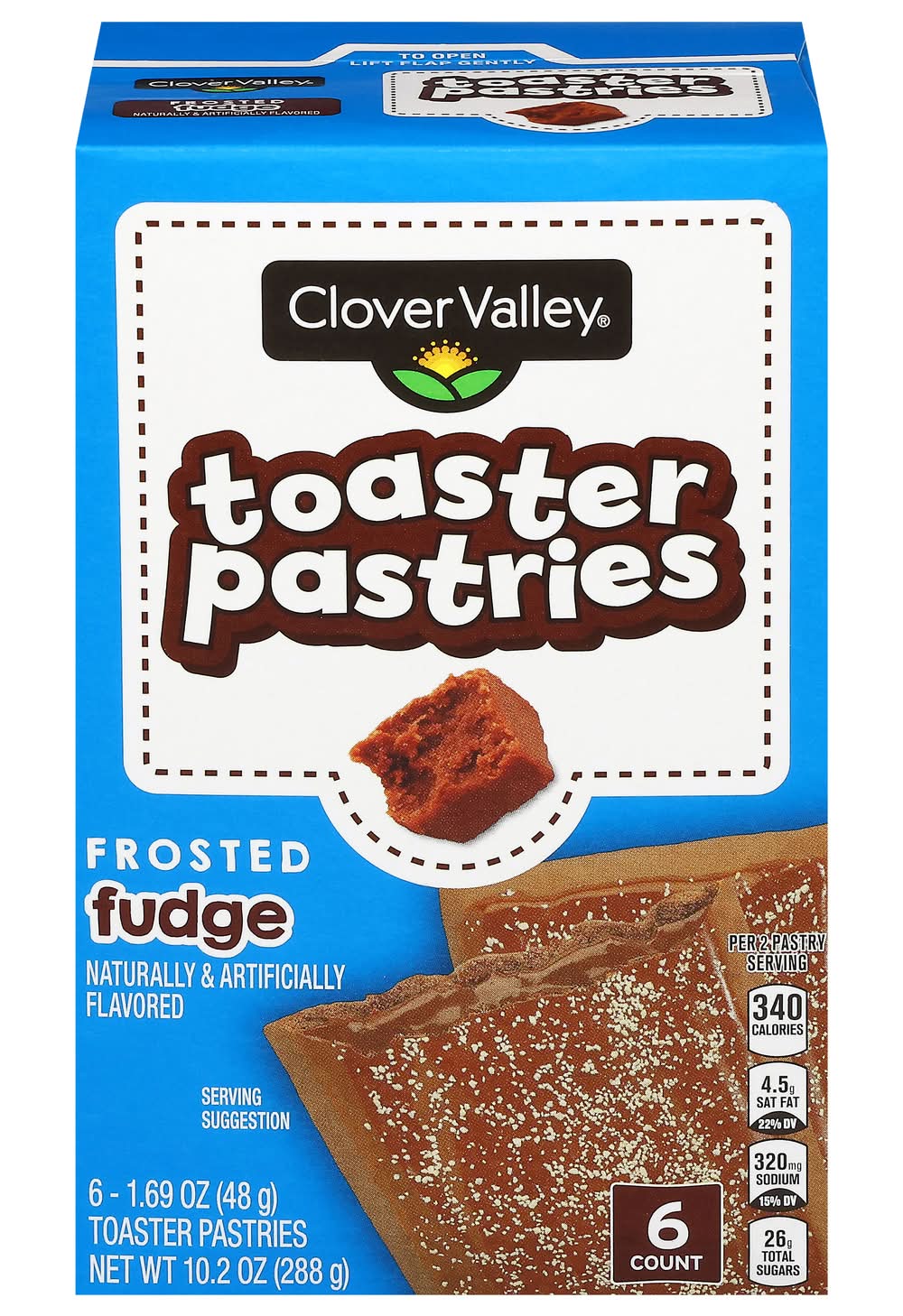 Clover Valley Frosted Toaster Pastries, Fudge (6 x 1.69 oz)