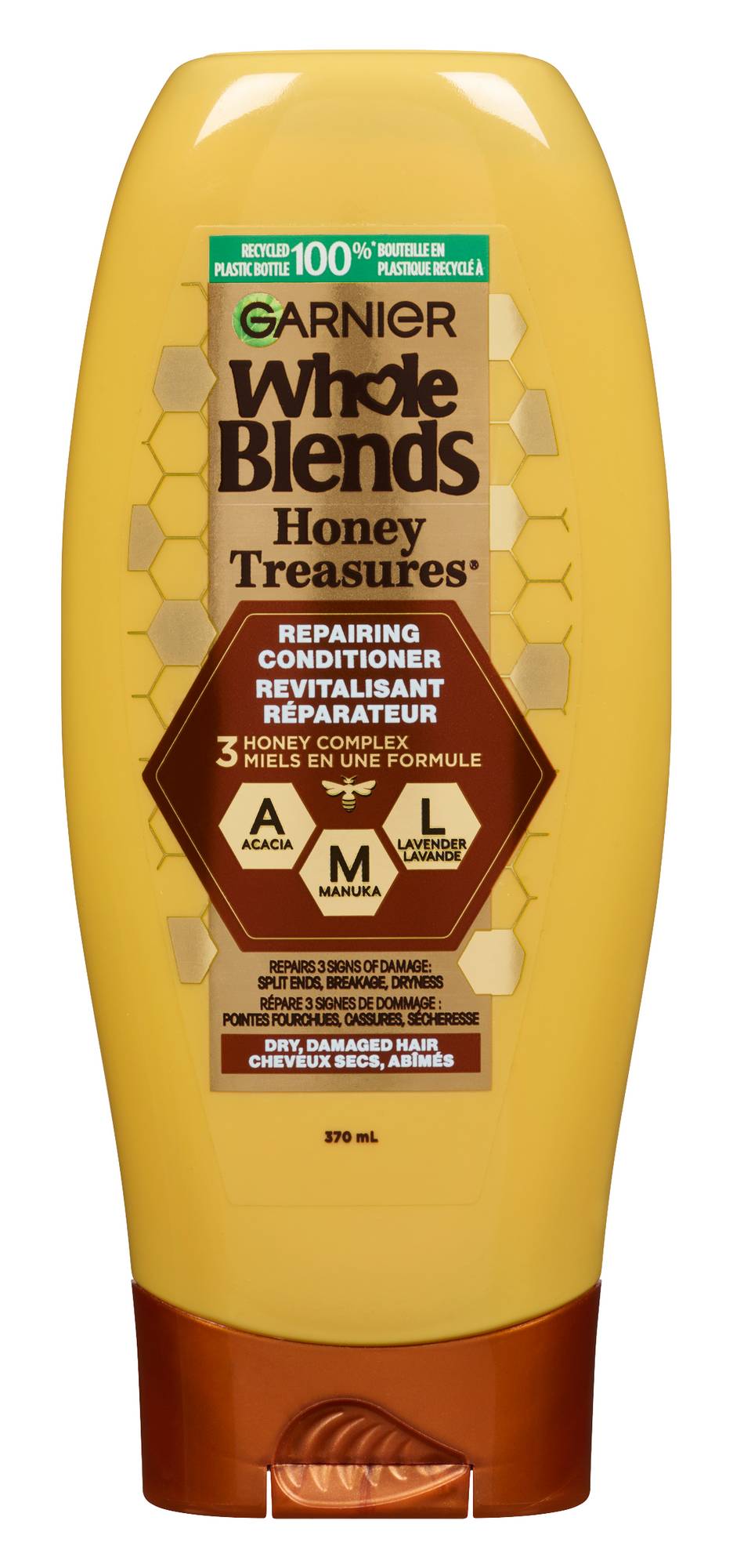 Garnier garnier whole blends revitalisant réparateur trésors de miel (370 ml, miel et de propolis) - whole blends honey treasures repairing conditioner (370 ml)