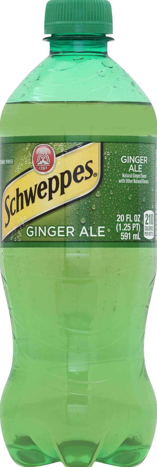 Schweppes Caffeine Free Ginger Ale Soda (20 fl oz)