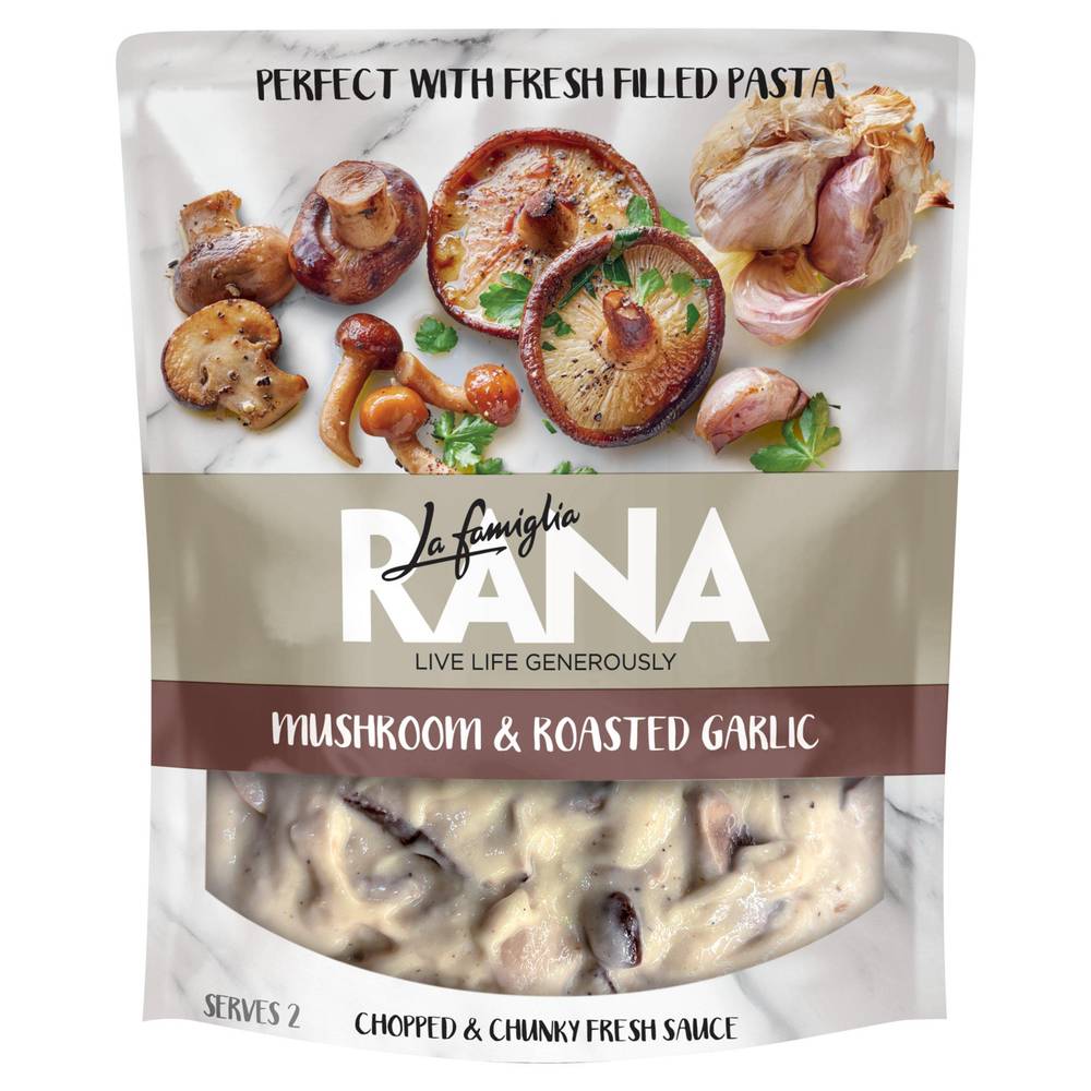 La Famiglia Rana Mushroom & Roasted Garlic Fresh Sauce With Pasta (200g)