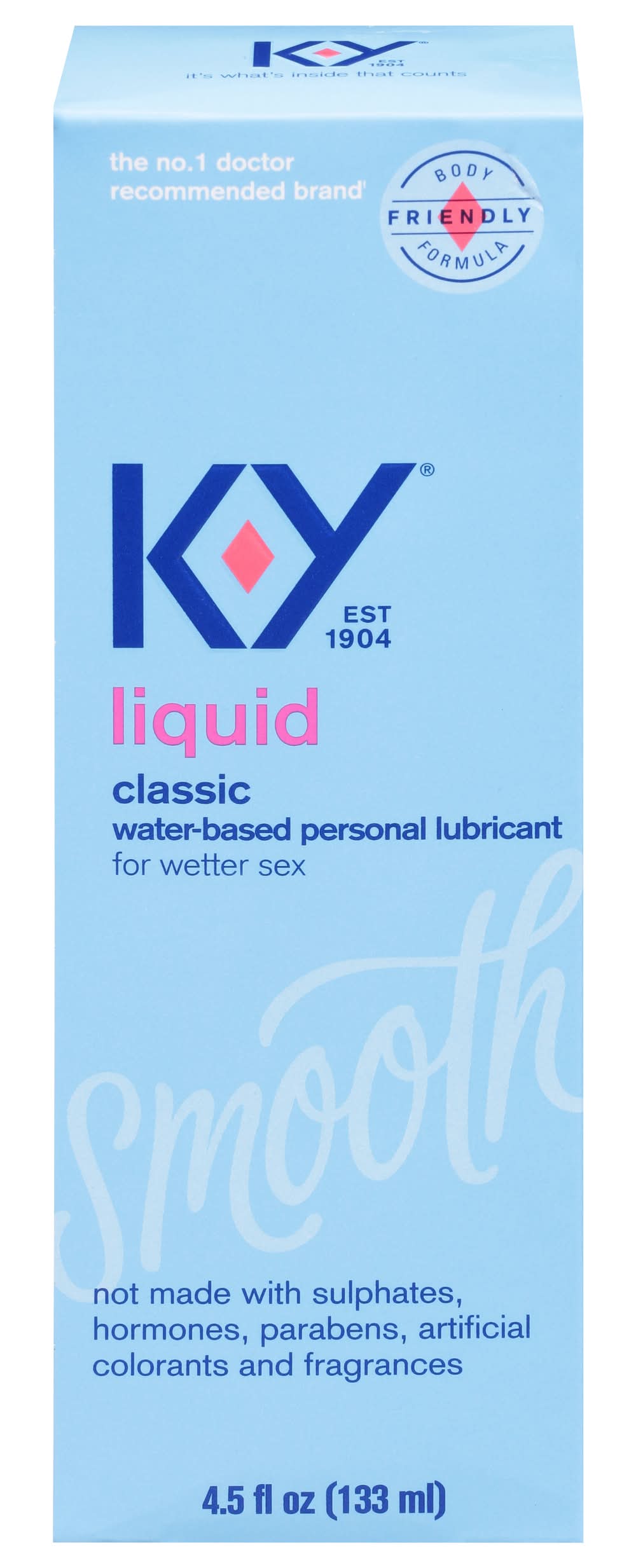 KY Smooth Liquid Classic Water-Based Personal Lubricant (4.5 fl oz)
