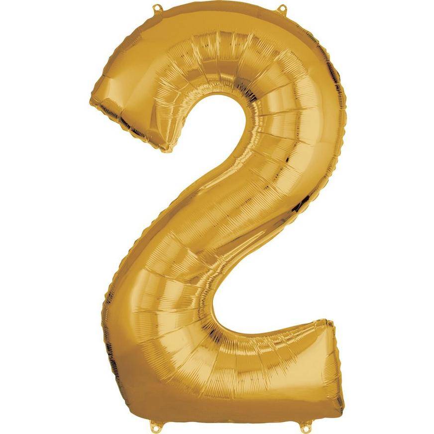 Party City Uninflated Gold Number Balloon (unisex/50 in/gold)