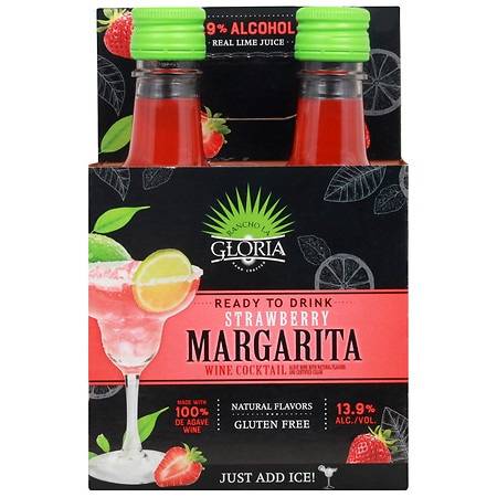 Rancho La Gloria Margarita Wine Cocktail, Strawberry (4 x 187 ml)