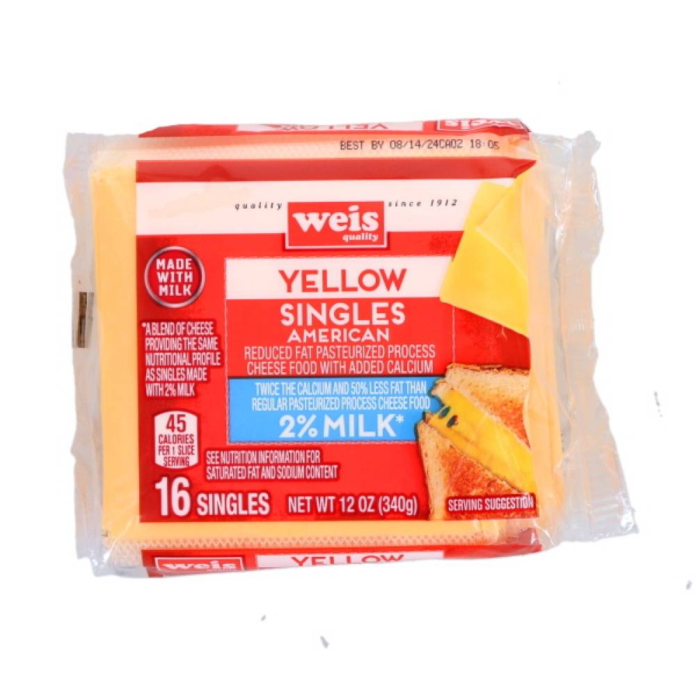 Weis Yellow Classis American Cheese Slices (12 oz, 16 ct)