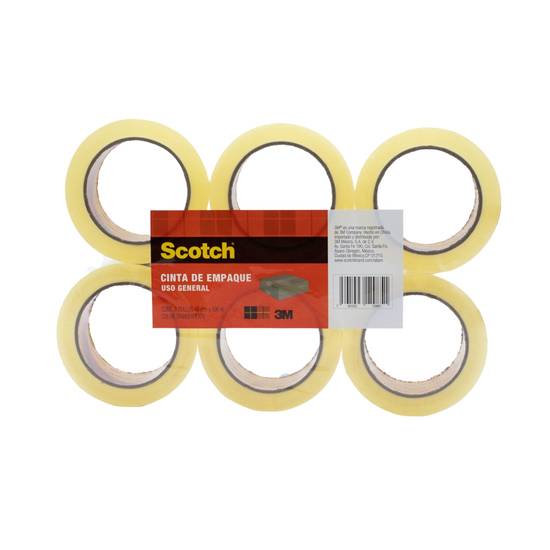 Scotch cinta de empaque transparente (6 un)